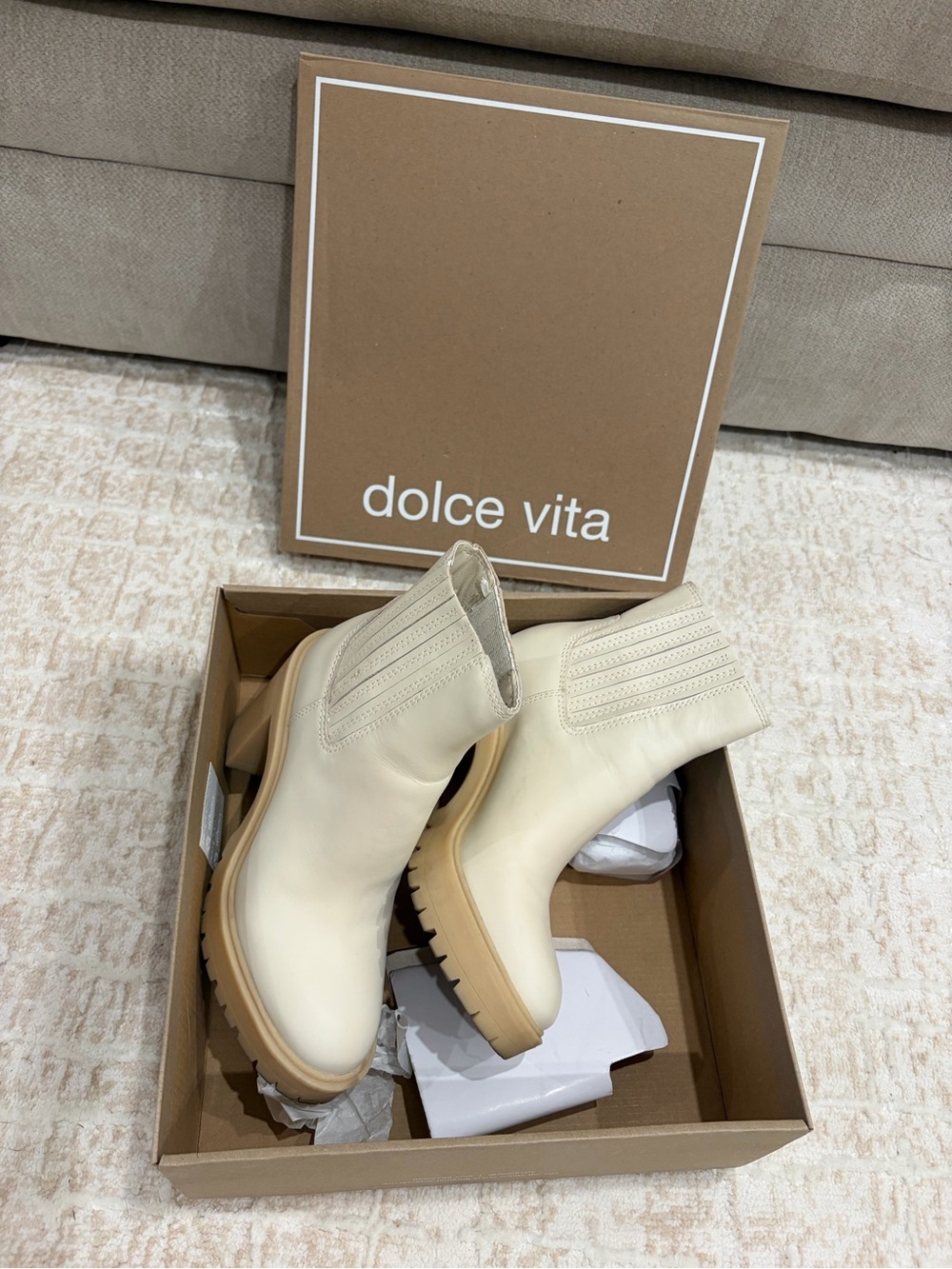 Dolce Vita Caster H20 Beige Platforms Boots